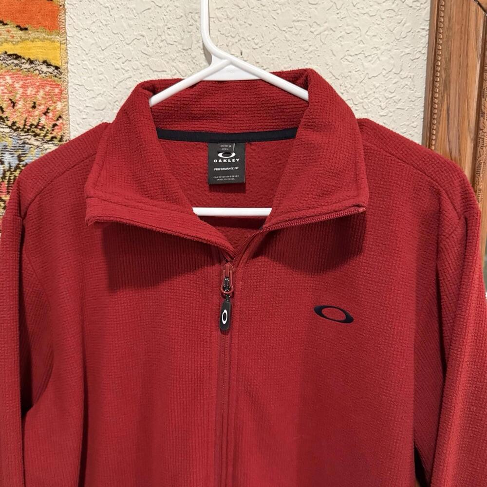 Vintage 00s RARE Mens Oakley Designer Fleece Full Zip Jacket Size Medium - Picture 3 of 7